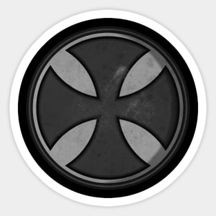 Templar Knight Shield BW Sticker